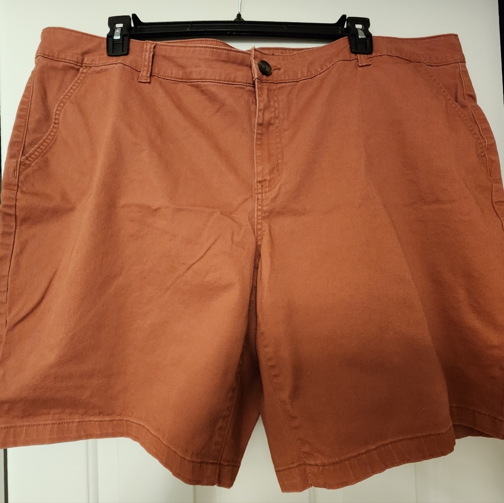Ana Women's Plus Mid-rise Chino Shorts - Chutney in color